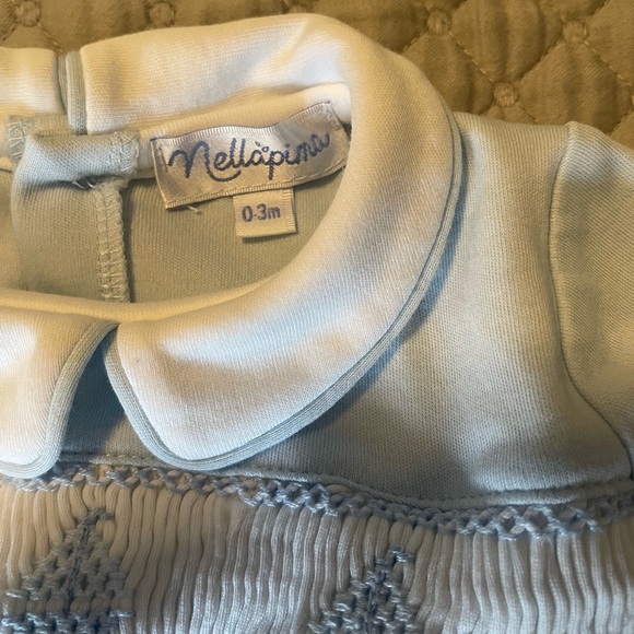 Nellapima Light Blue Baby Romper with Embroidery - Picture 2 of 5